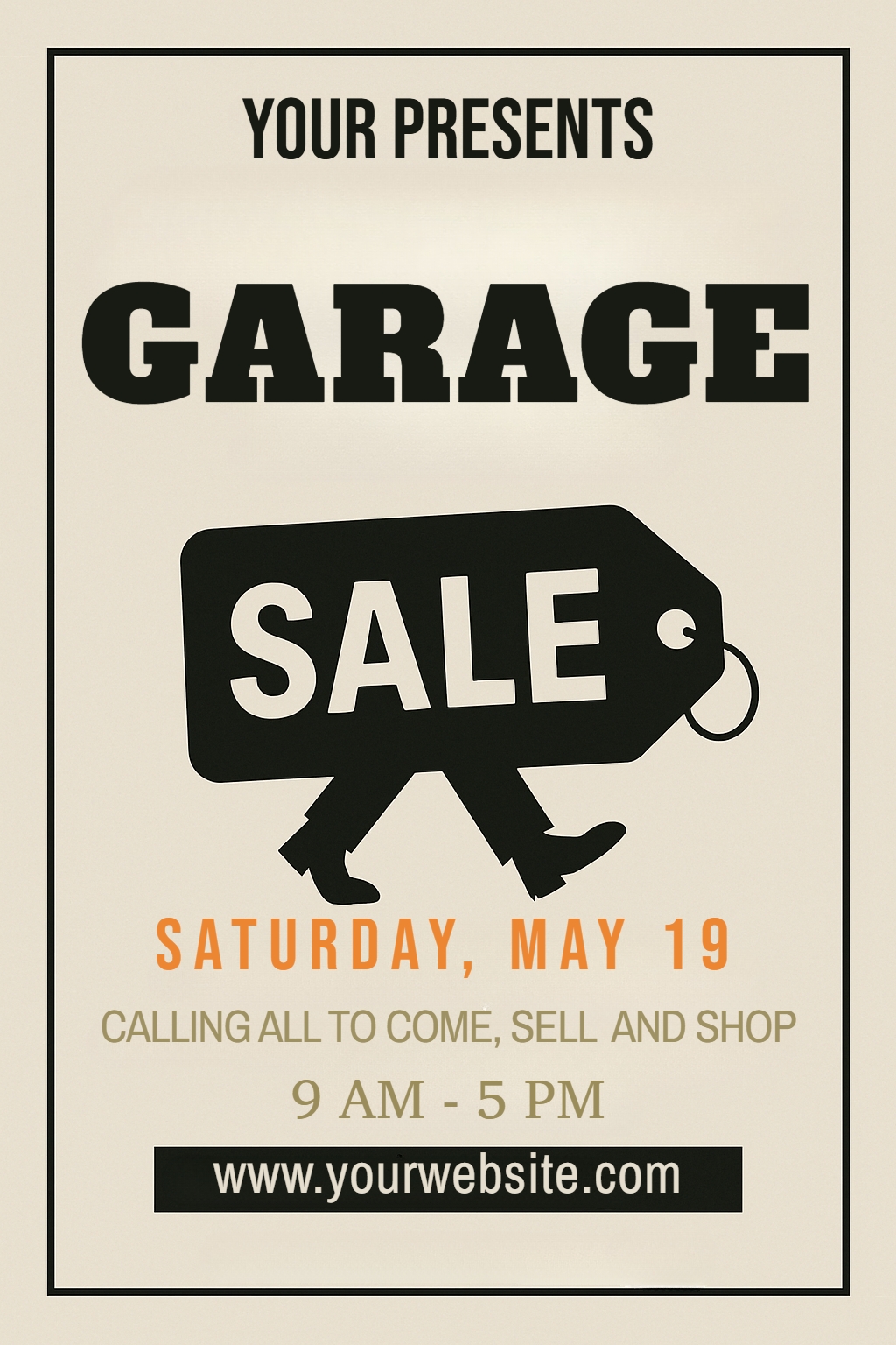 Minimalist Garage Sale Announcement Poster with Bold Design Flyer