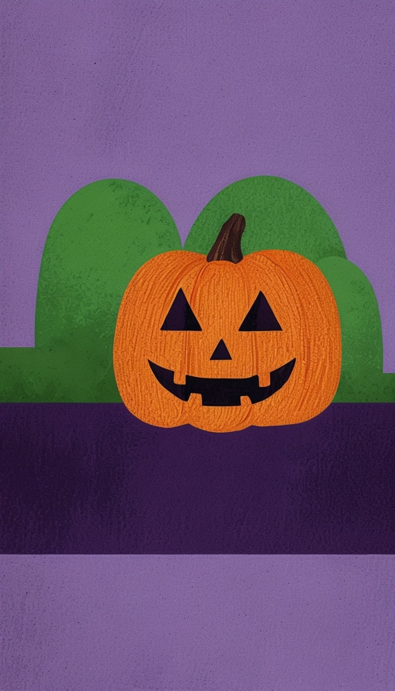 Playful Halloween Jack-o'-lantern Digital Illustration Phone Case Cover
