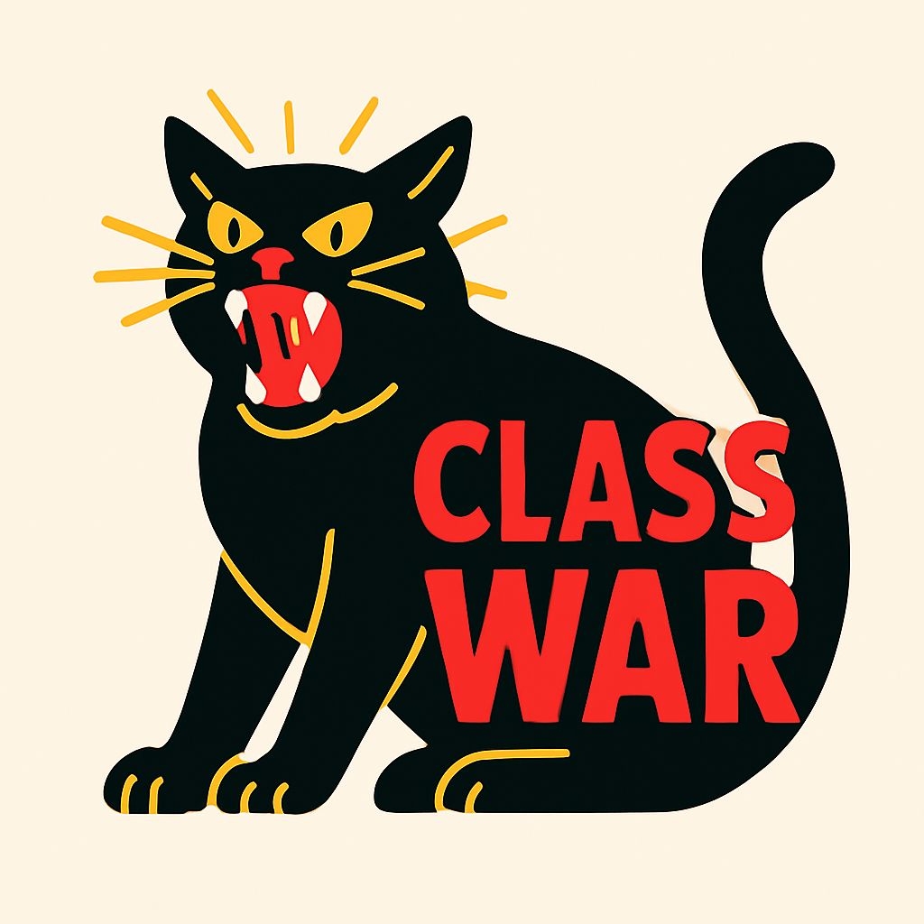 Bold Black Cat with Yellow and Red Details Graphic Sticker