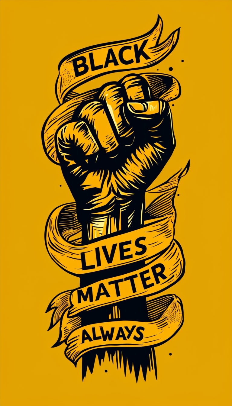 Black Lives Matter Clenched Fist Graphic Design Phone Case Cover