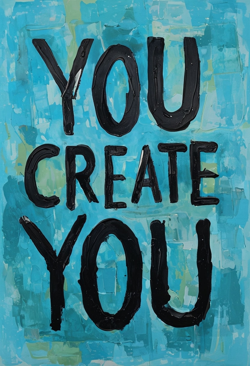 YOU CREATE YOU Motivational Abstract Art Poster