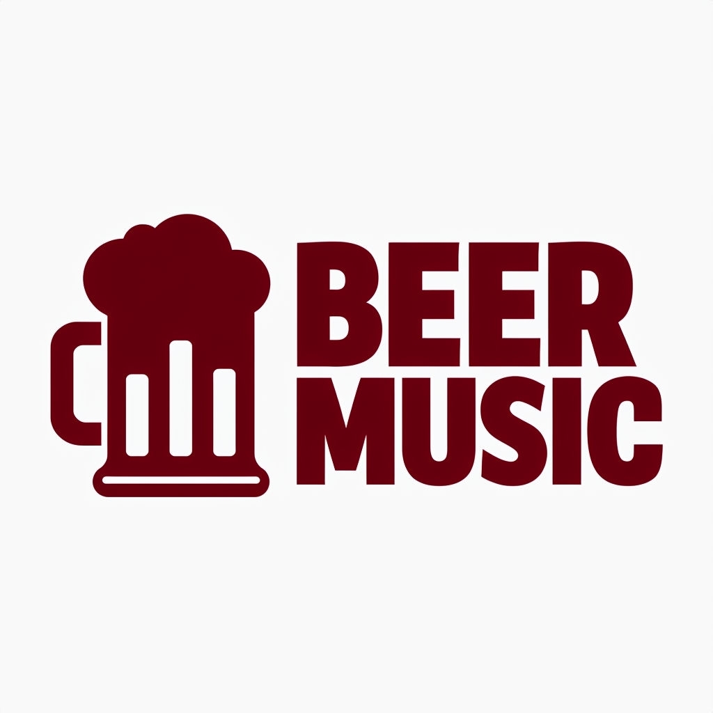 Maroon Beer Mug and Music Equalizer Logo Design