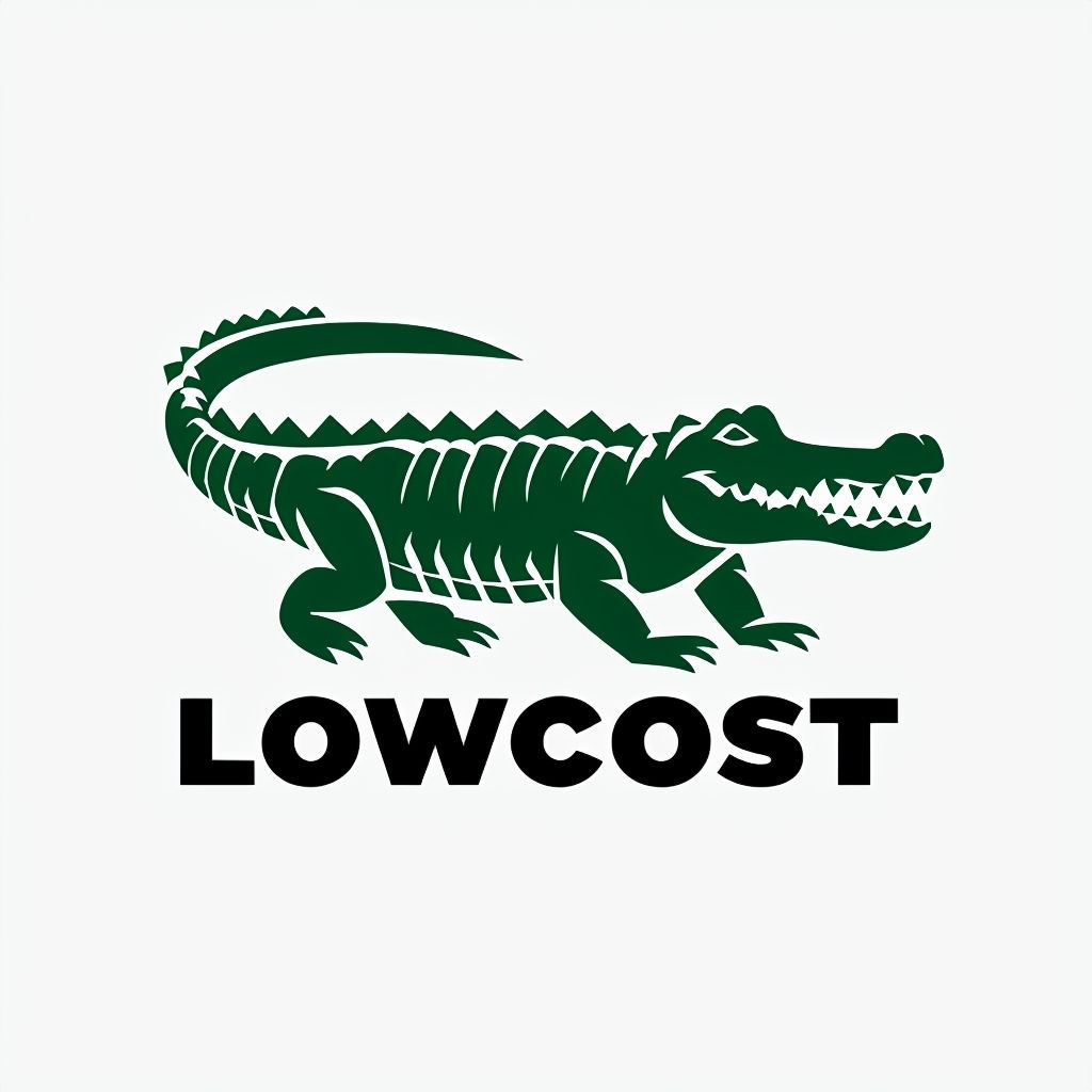 Minimalist Forest Green Crocodile Logo T-Shirt