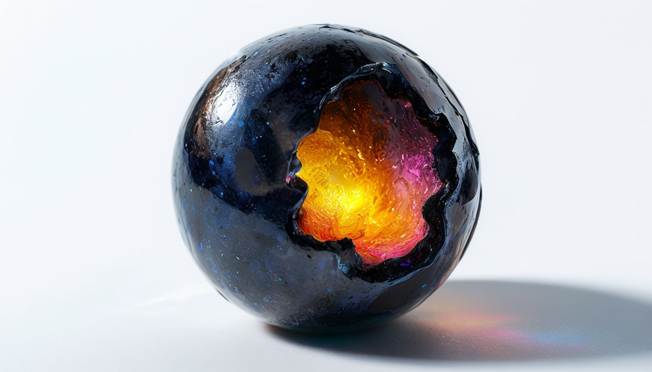 Iridescent Magic Sphere with Fiery Core Art