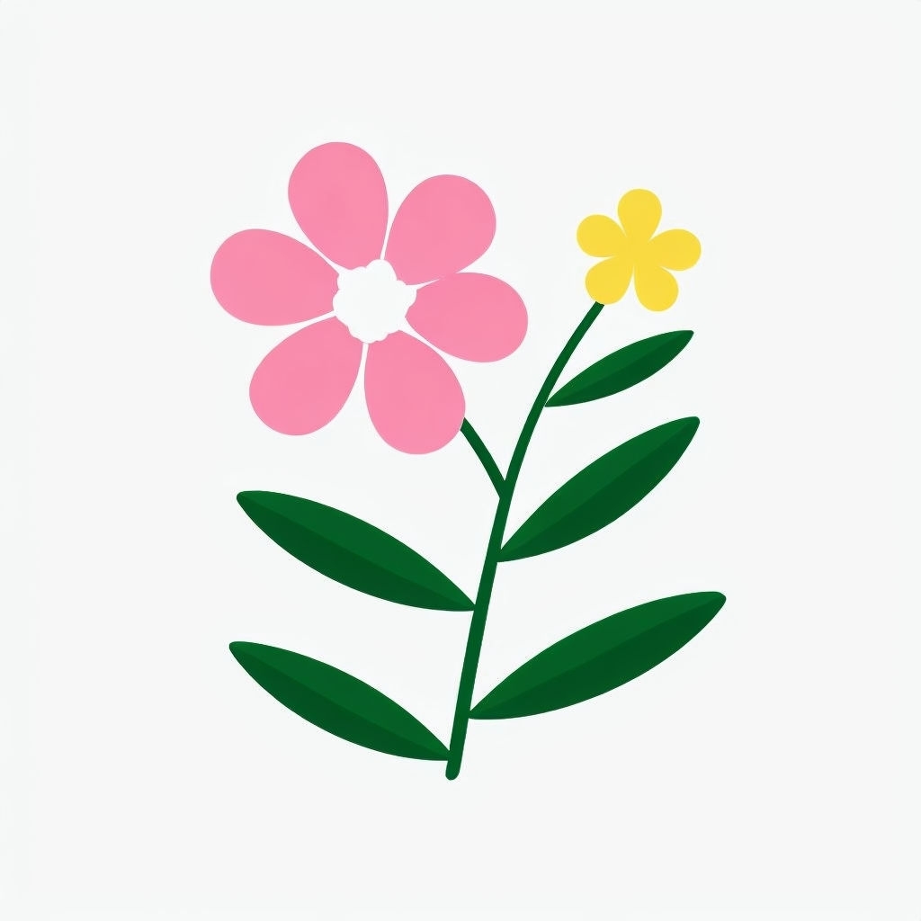 Minimalist Pink and Yellow Flower Illustration Mug