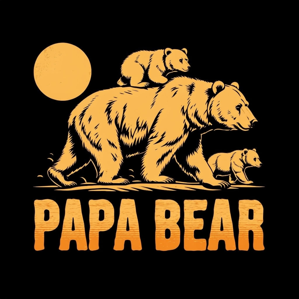 Papa Bear Family Bears Illustration T-Shirt