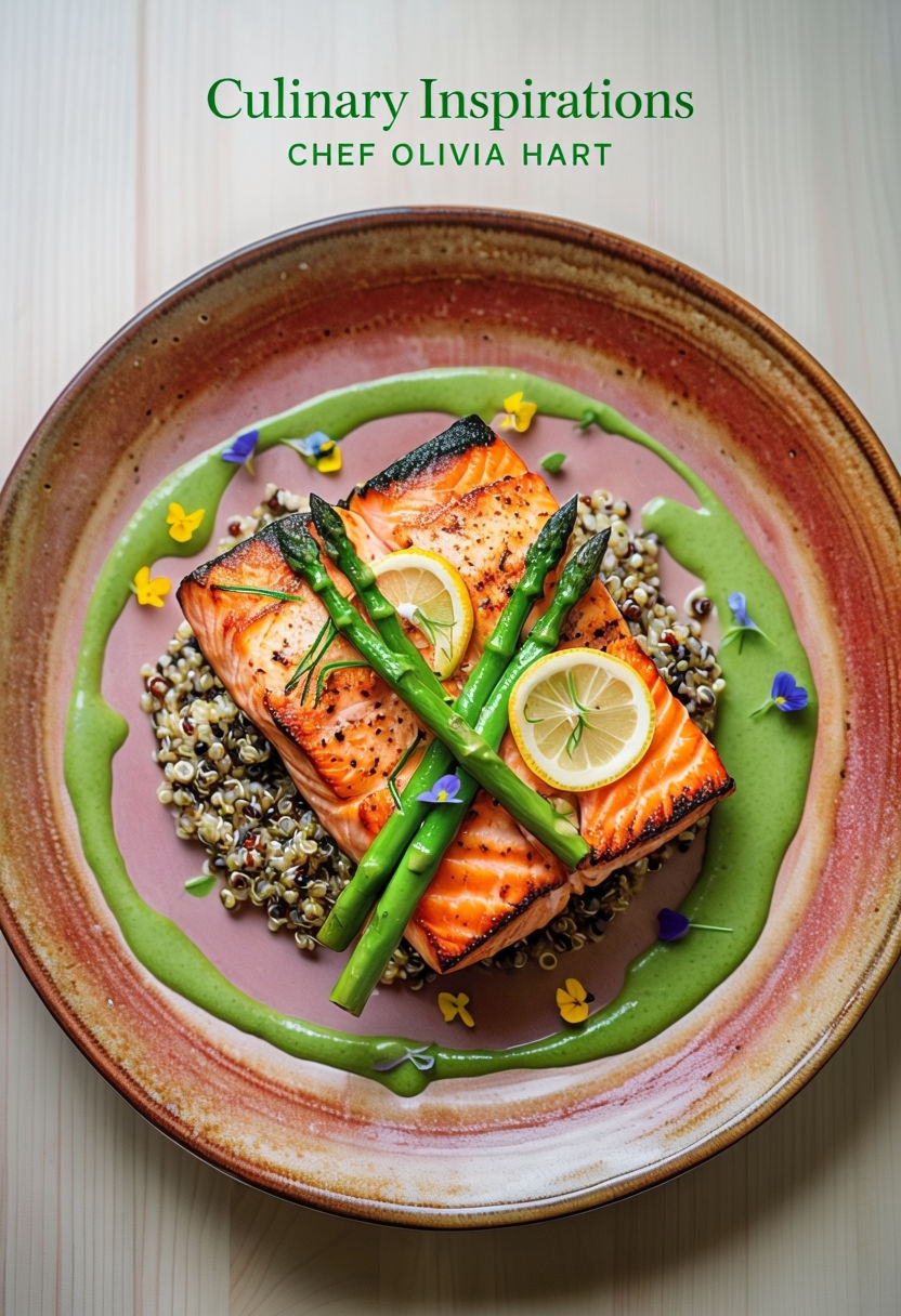 Elegant Salmon Dish Culinary Inspirations by Chef Olivia Hart EBook Cover