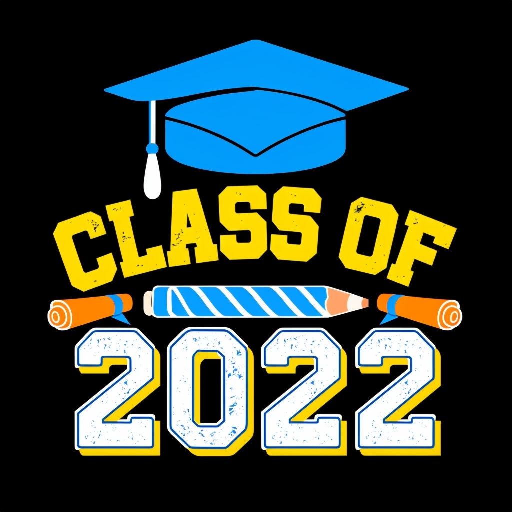 Vibrant Graduation Cap Class of 2022 T-Shirt Design