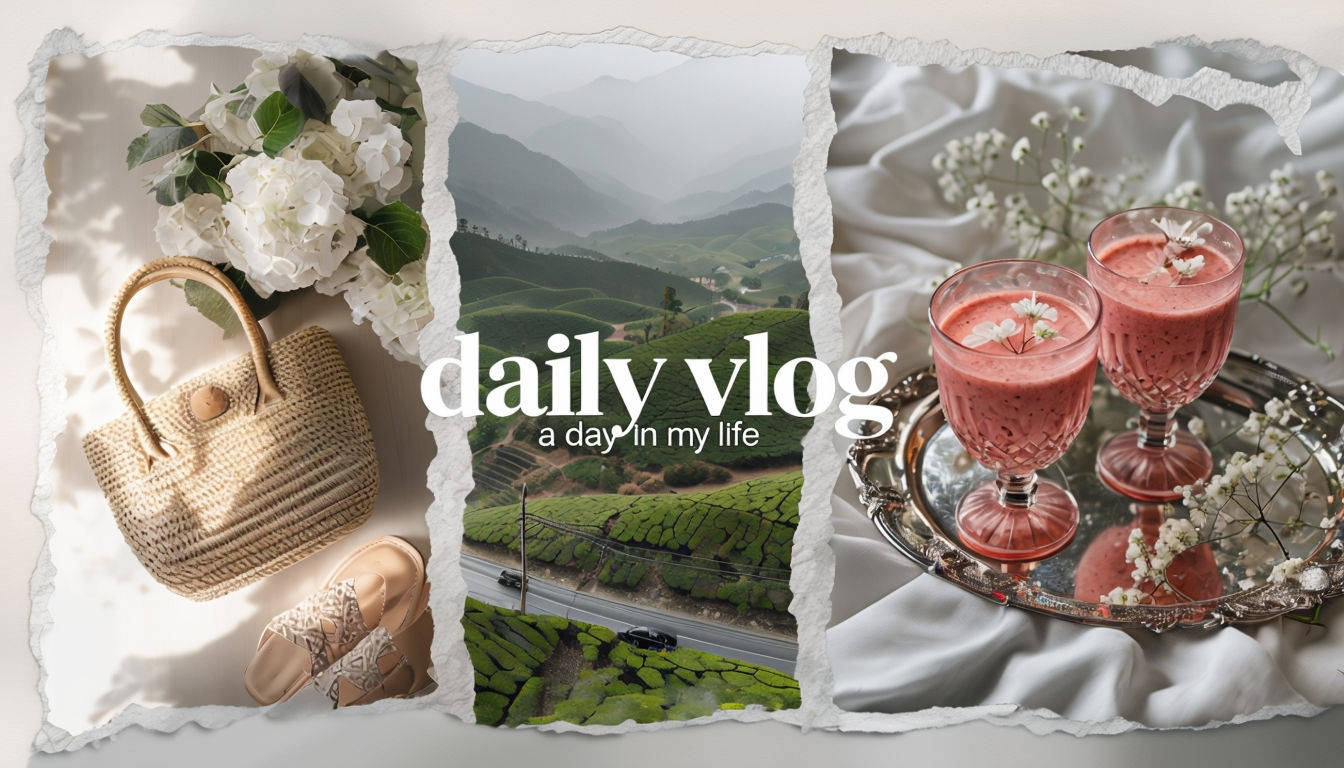 Serene Daily Vlog Collage-Style: YouTube Thumbnail