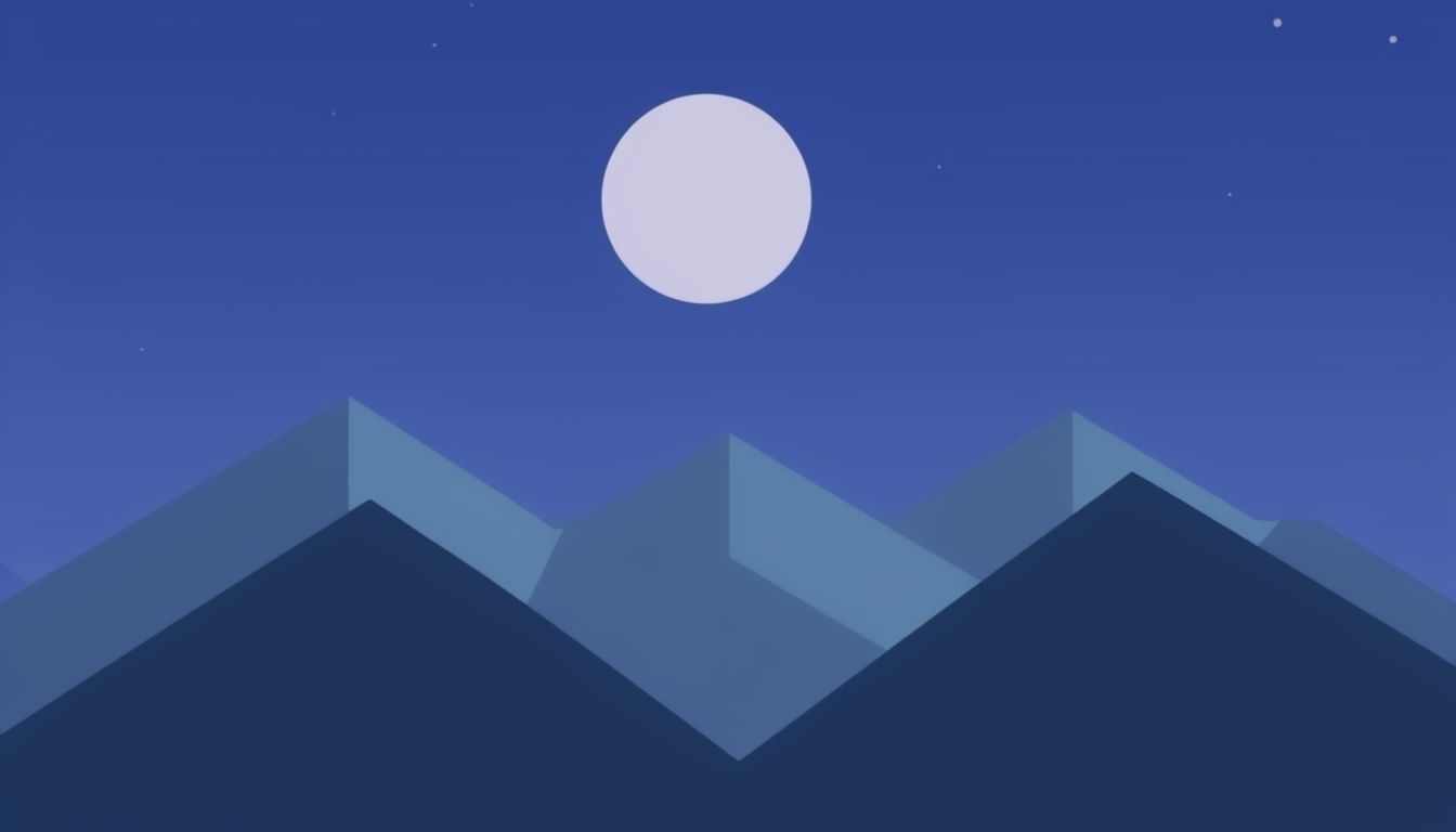 Tranquil Mountain Range at Night for Virtual Backgrounds