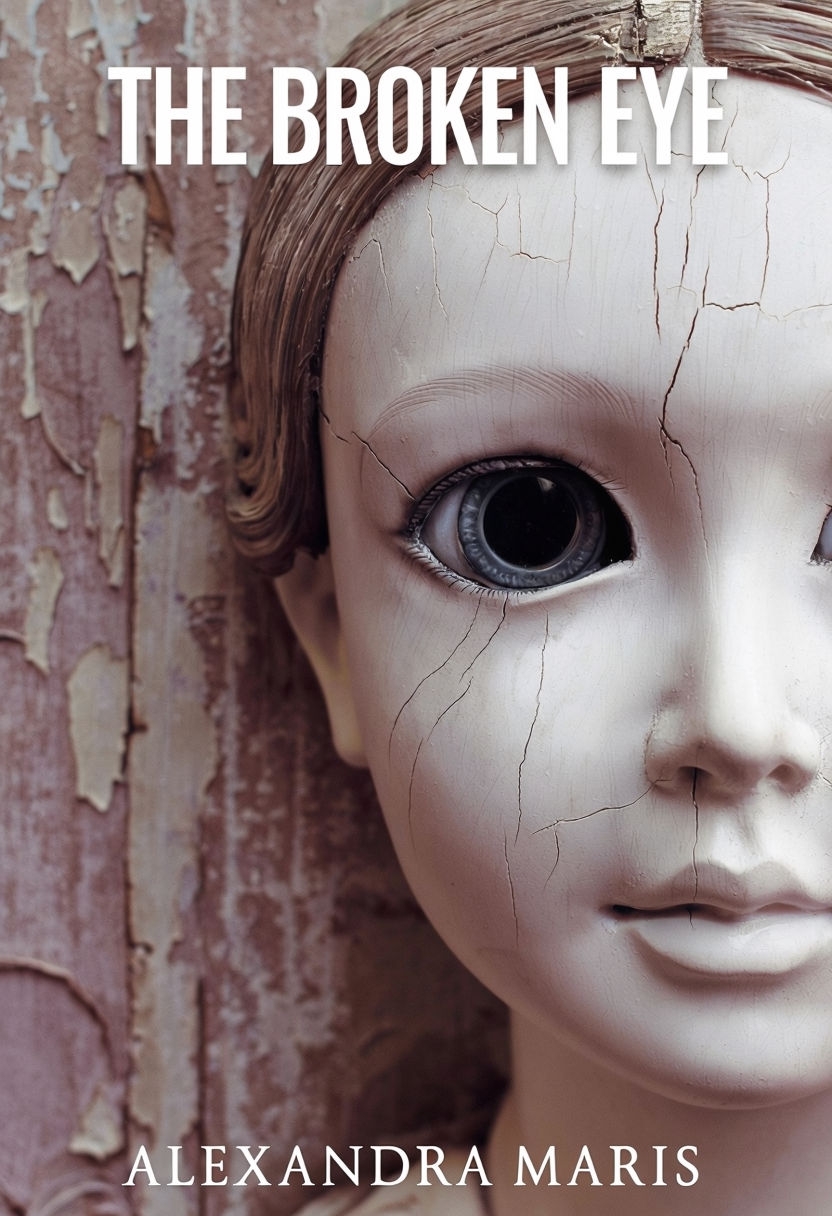 Elegant Porcelain Doll's Face with Dark Void Eye EBook Cover
