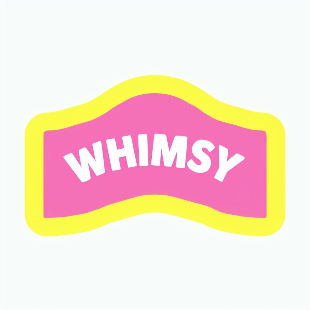 Whimsy Bold Text in Vibrant Pink and Yellow Background Sticker