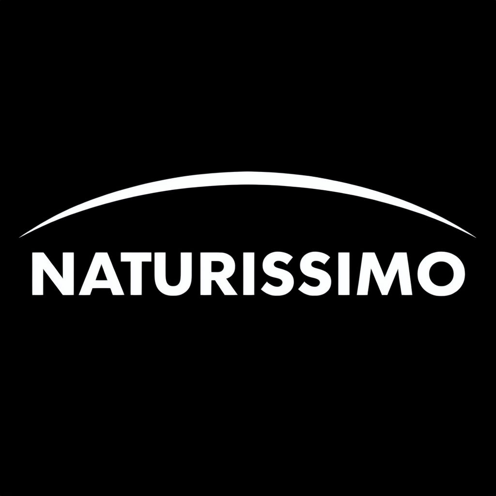 Elegant Minimalist Naturissimo Logo Design on Black Background