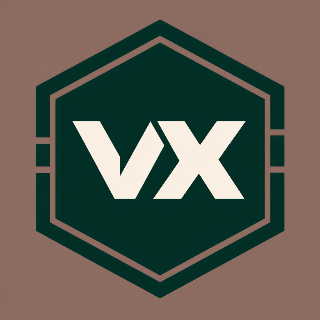 Modern Forest Green VX Monogram Emblem Design Sticker