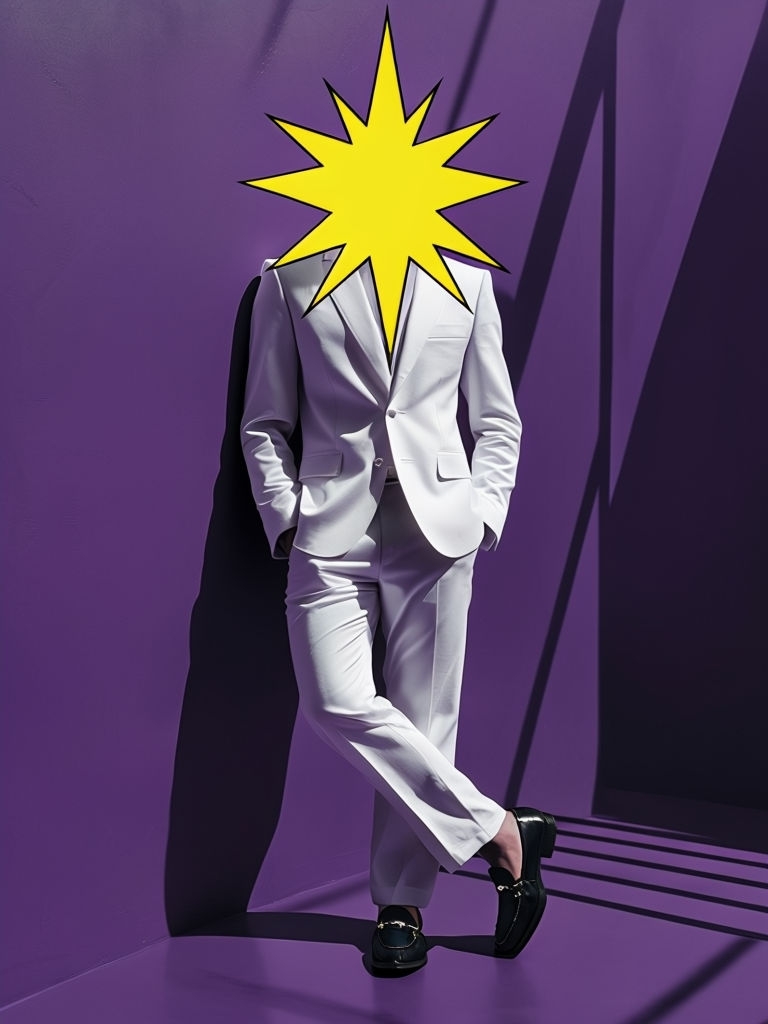 "Minimalist Modern Figure with Geometric Head Abstract Art"