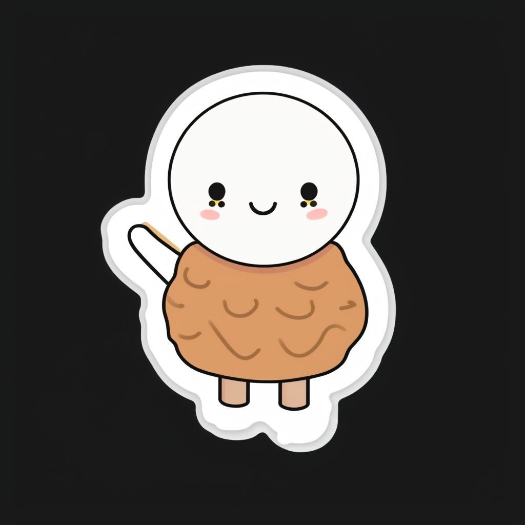 Cute Smiling Nut Character Sticker for Kids and Adults