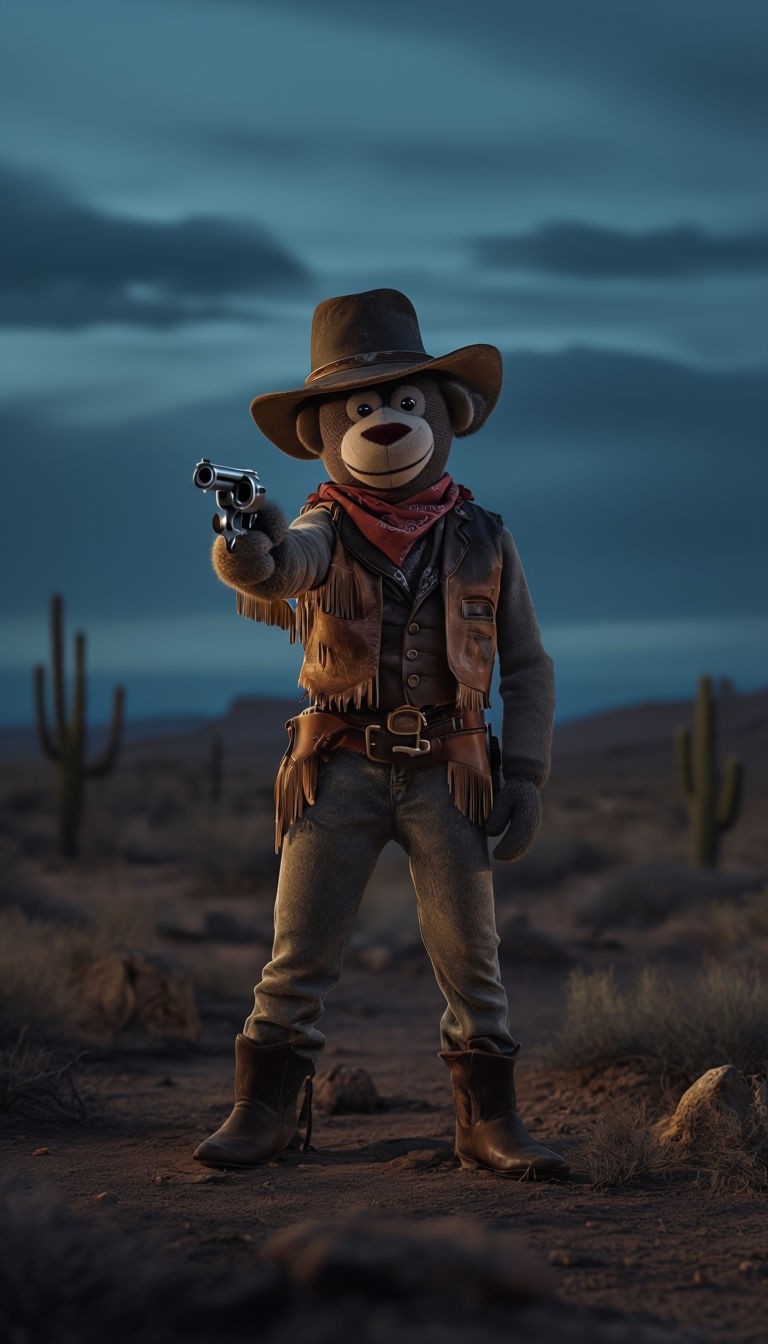 Sock monkey gunslinger