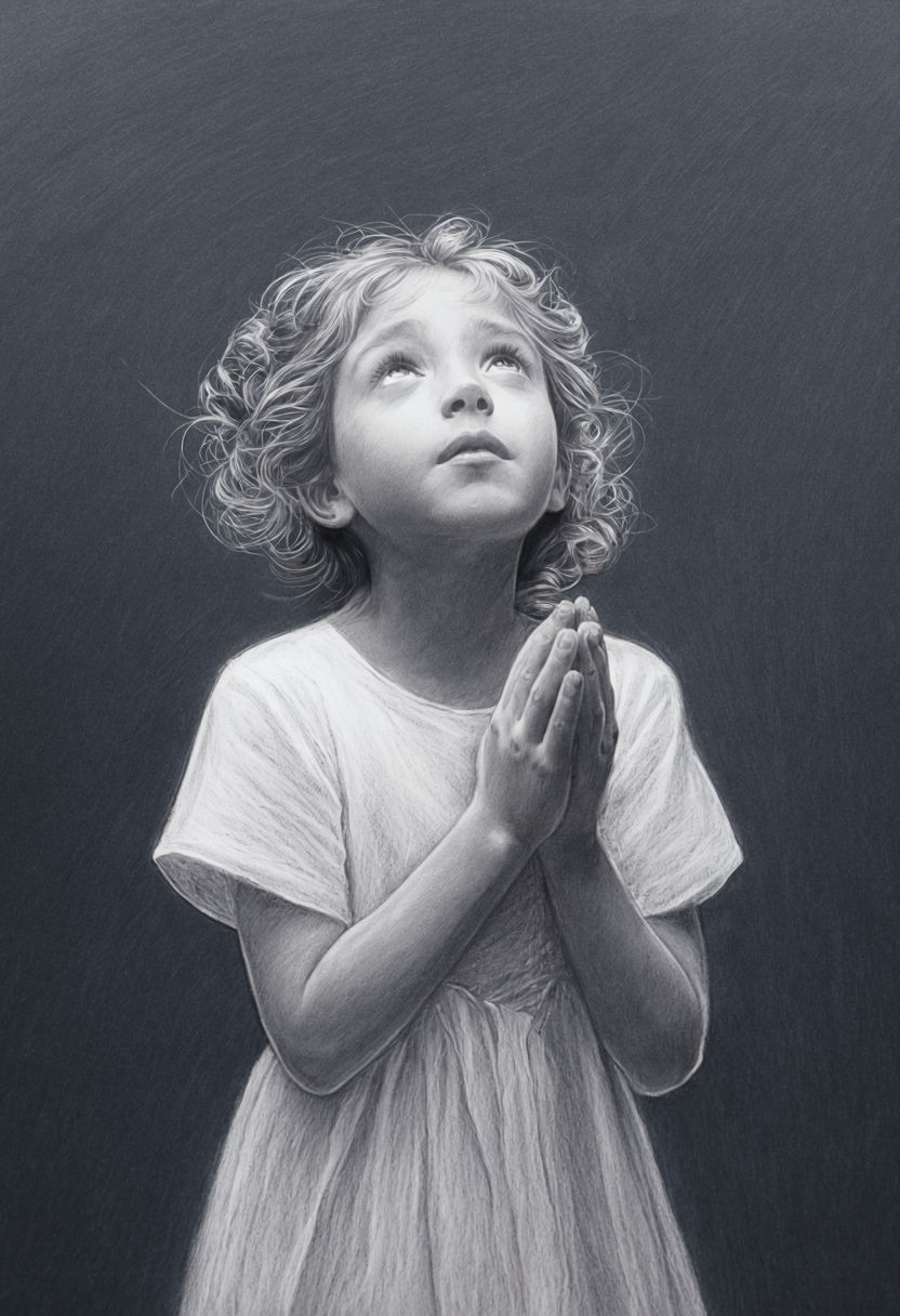 Young girl in prayer