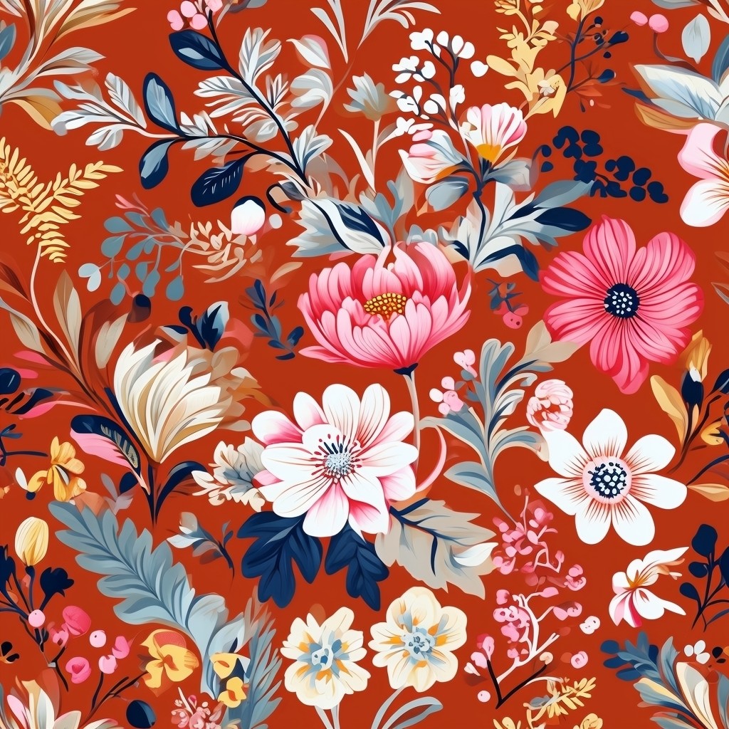 Red Floral pattern