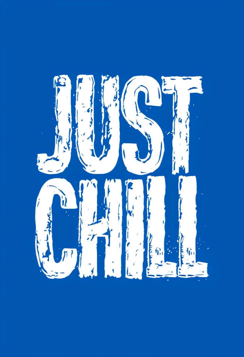 Bold 'JUST CHILL' Design on Vibrant Blue Background T-Shirt