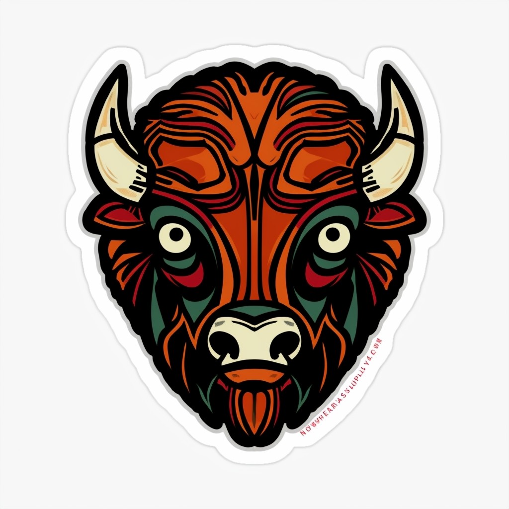 Modern Bold Buffalo Design Sticker