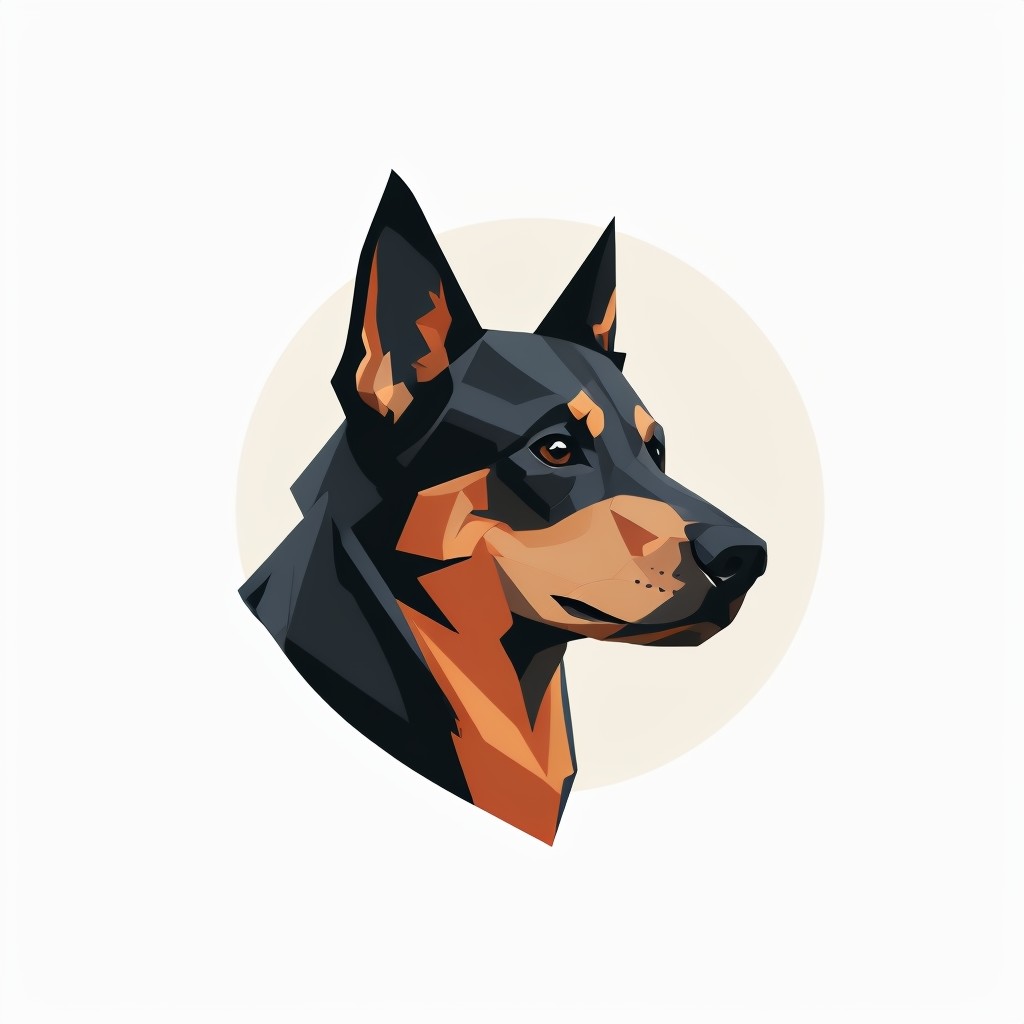 Geometric Black and Tan Dog Head Logo