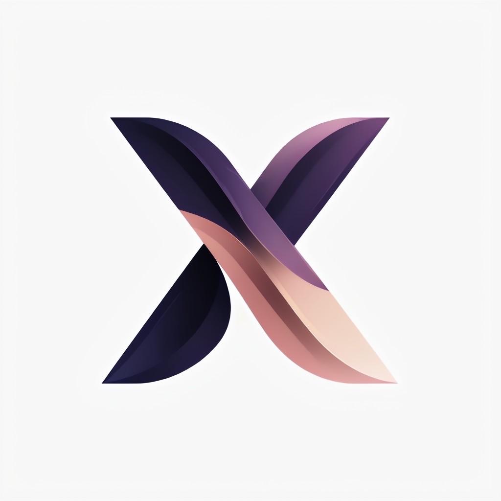 Minimalist Gradient Purple-Pink 'X' Logo Design