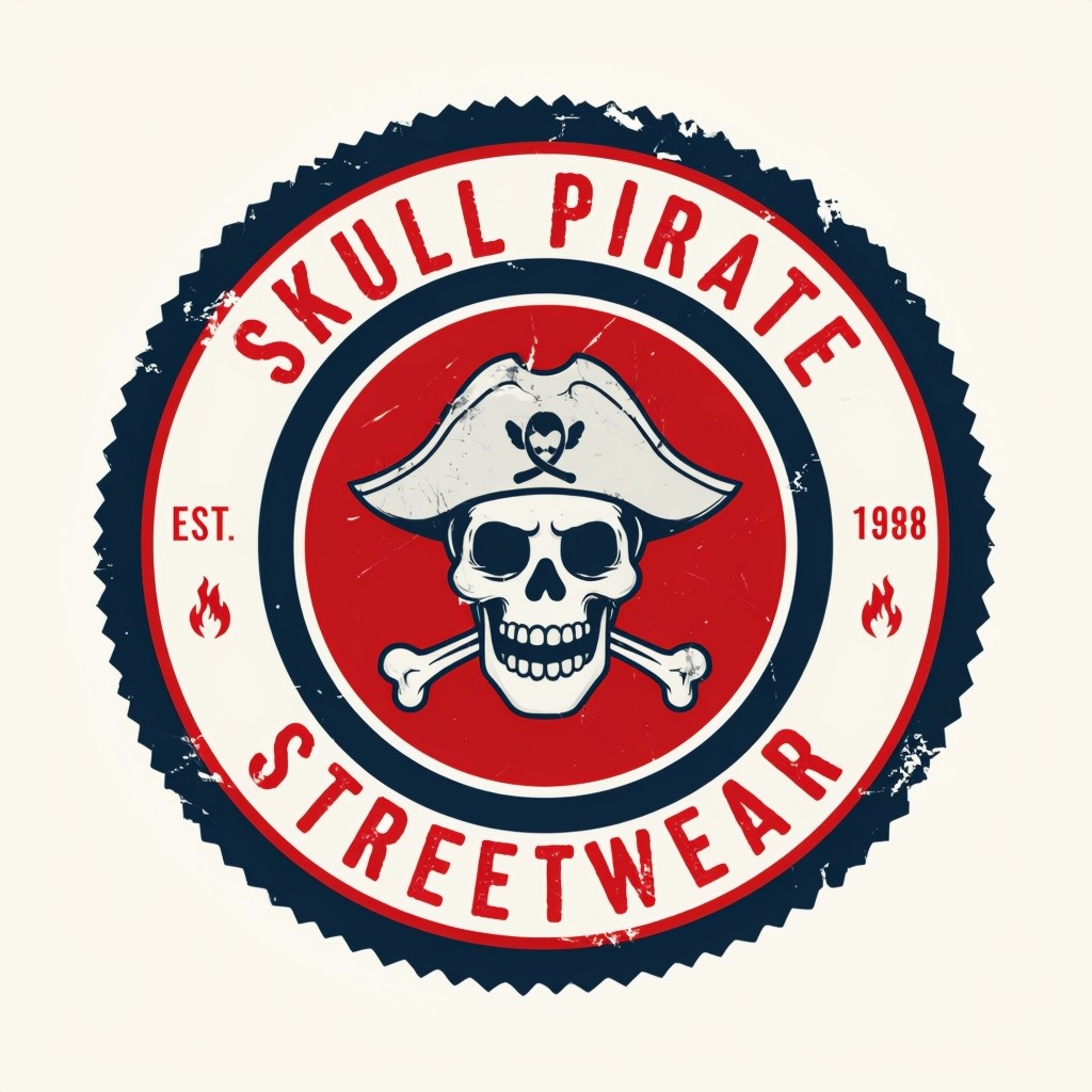 Vintage Skull Pirate Streetwear Logo