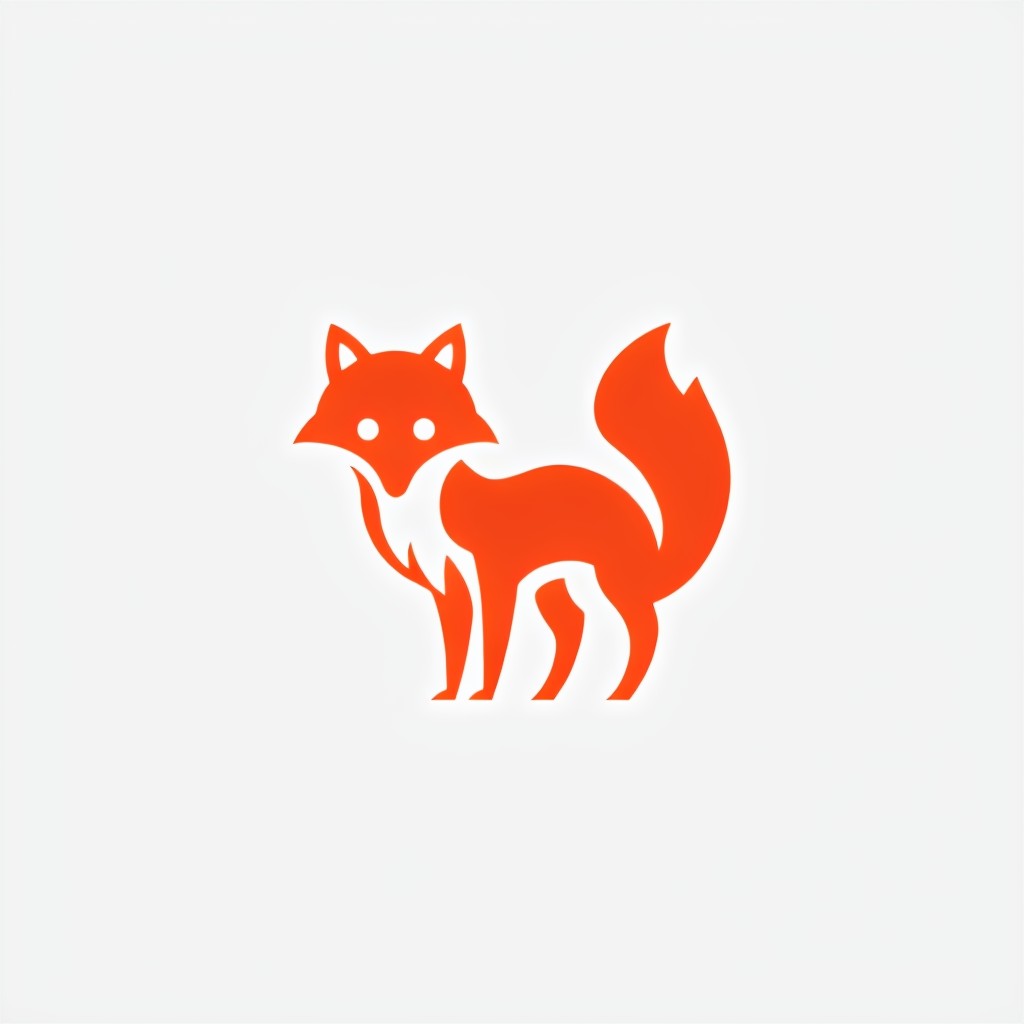 Red Fox Minimalist Silhouette Logo