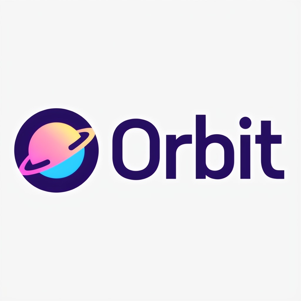 Modern Minimalist Orbit Logo with Gradient Planet Design - Playground