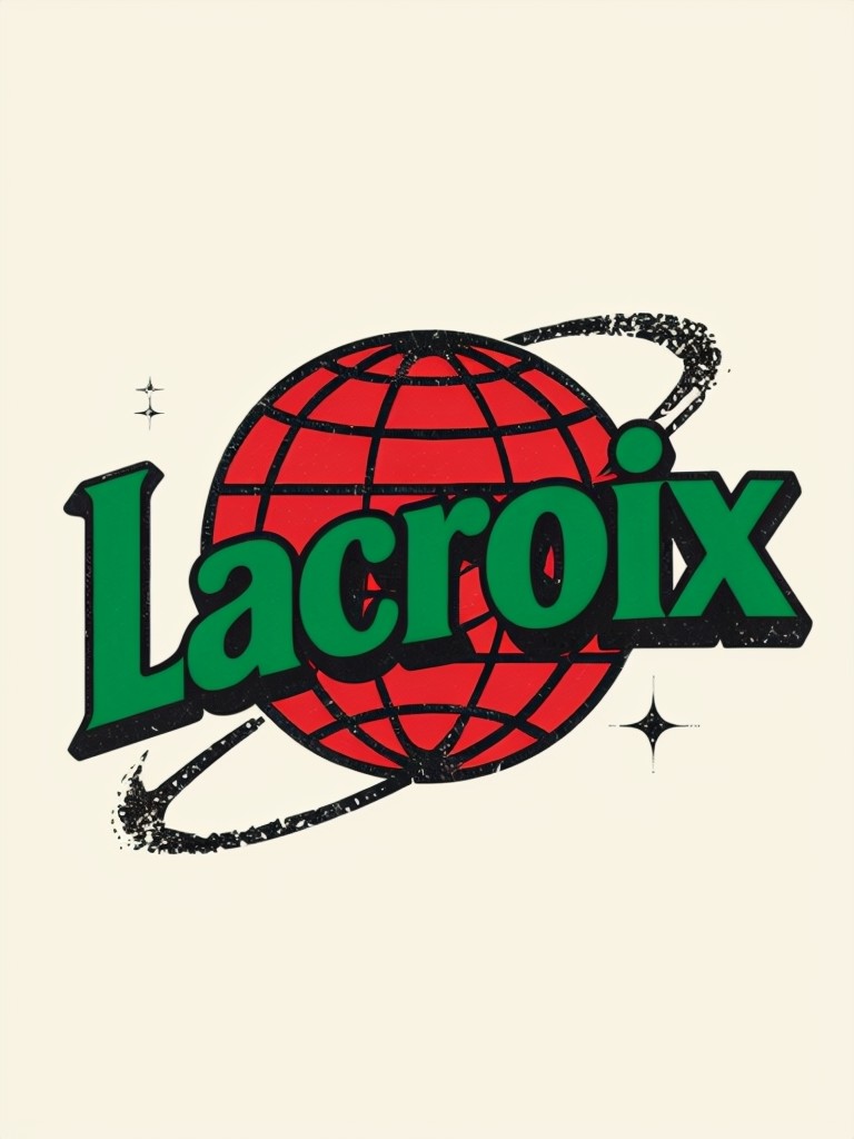 Retro Lacroix Green Globe Logo Design