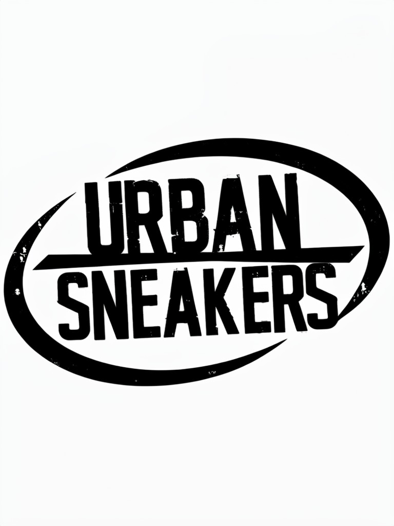 Urban Edgy Black Distressed Sneakers Logo