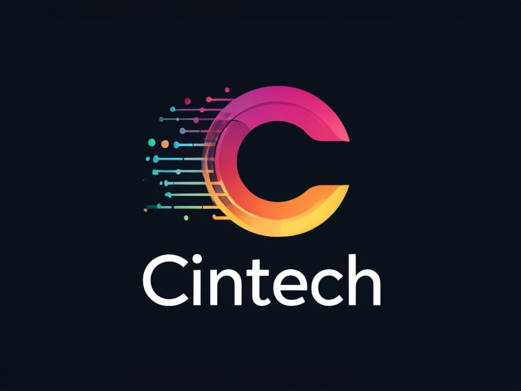 Modern Tech Gradient 'C' Logo on Black Background