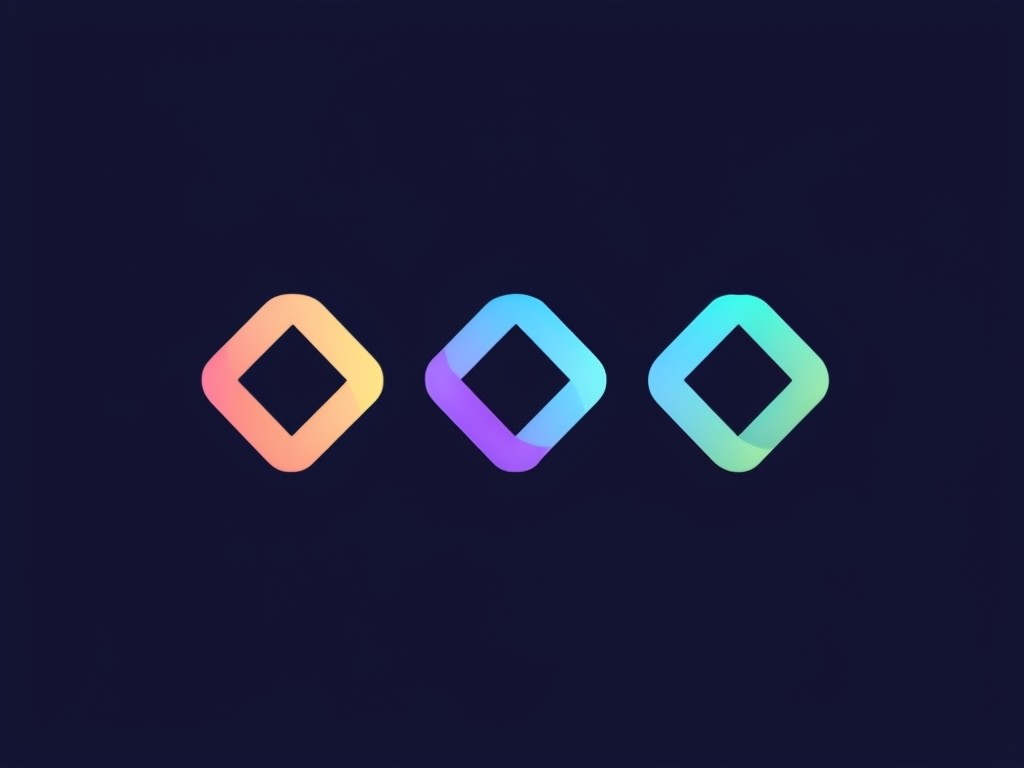 Gradient Diamond Trio Modern Digital Logo