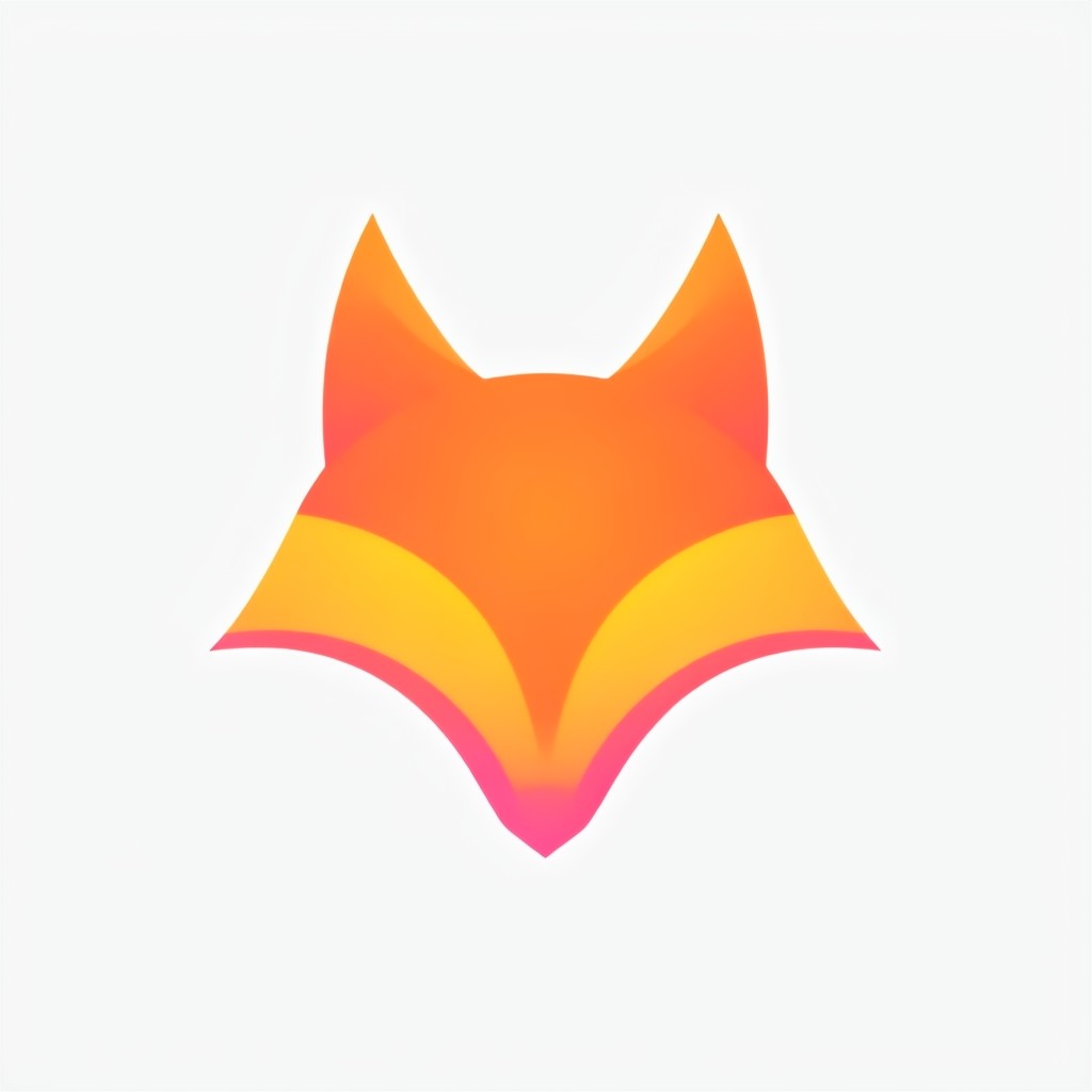 Gradient Geometric Fox Head Minimalist Logo