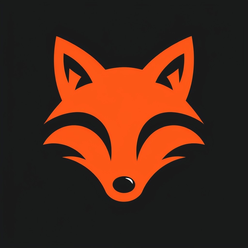 Minimalist Bright Orange Fox Head Logo