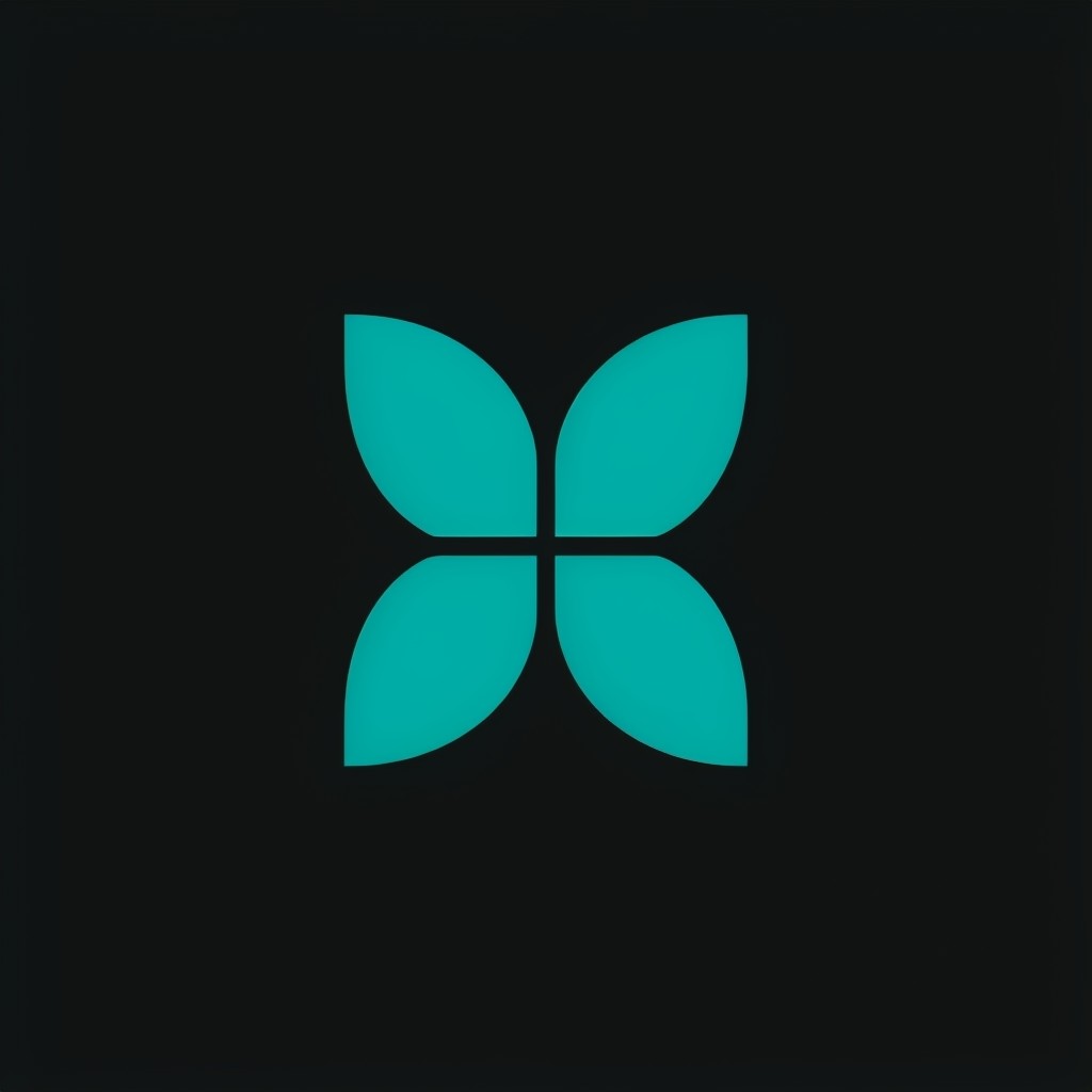 Teal Butterfly Minimalist Modern Flat Design Logo