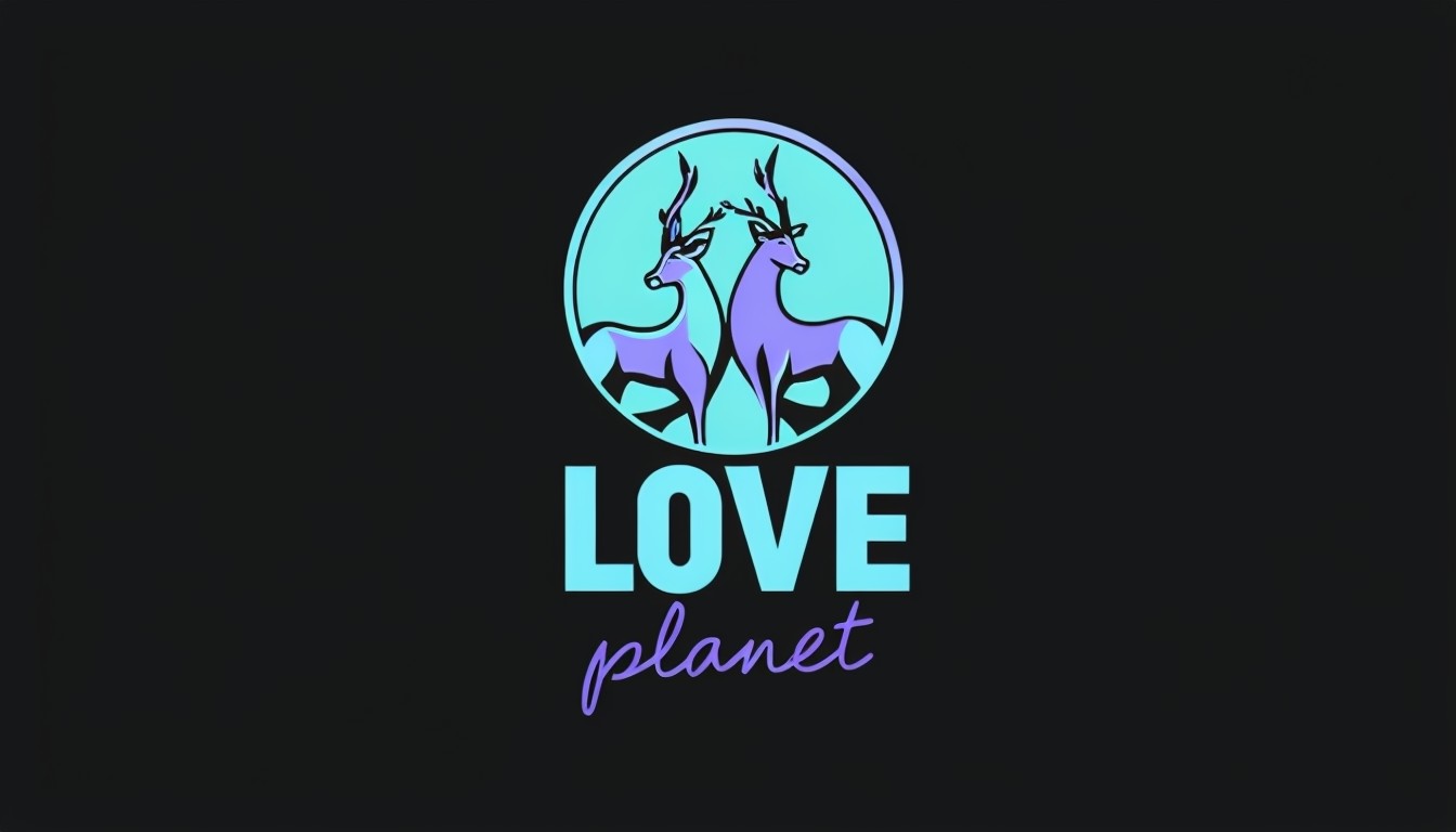 Minimalist Cyan Lavender Animal Emblem Logo