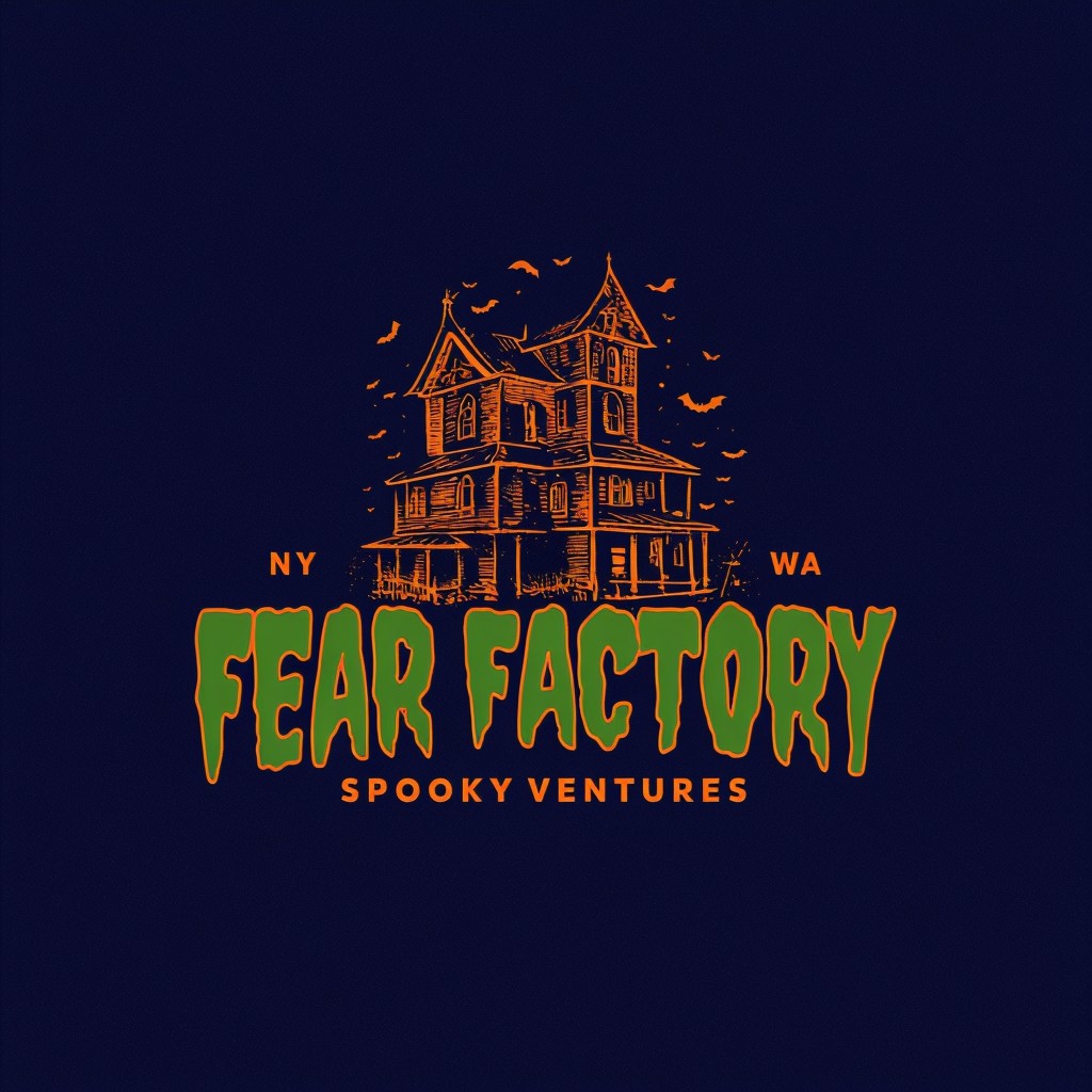 Spooky Haunted House Halloween Logo Design