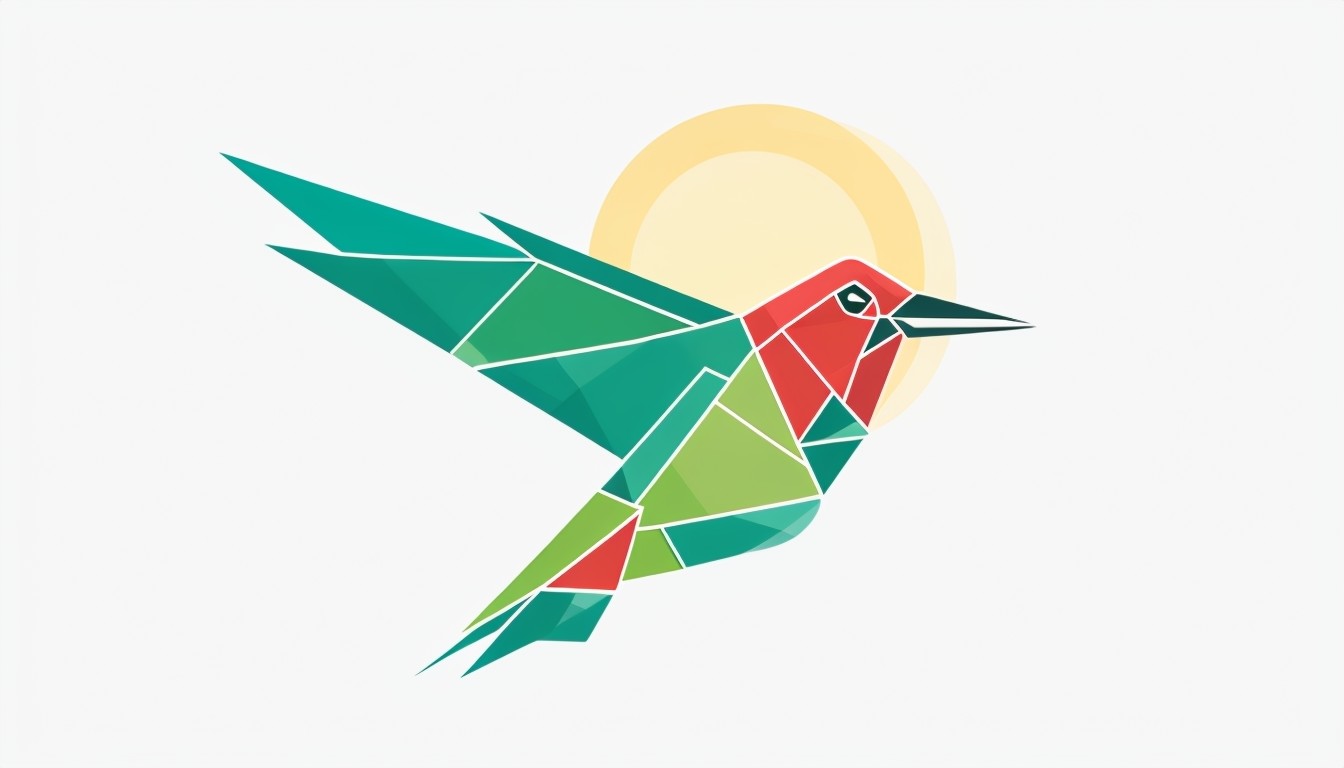 Geometric Bird in Flight Minimalist Logo