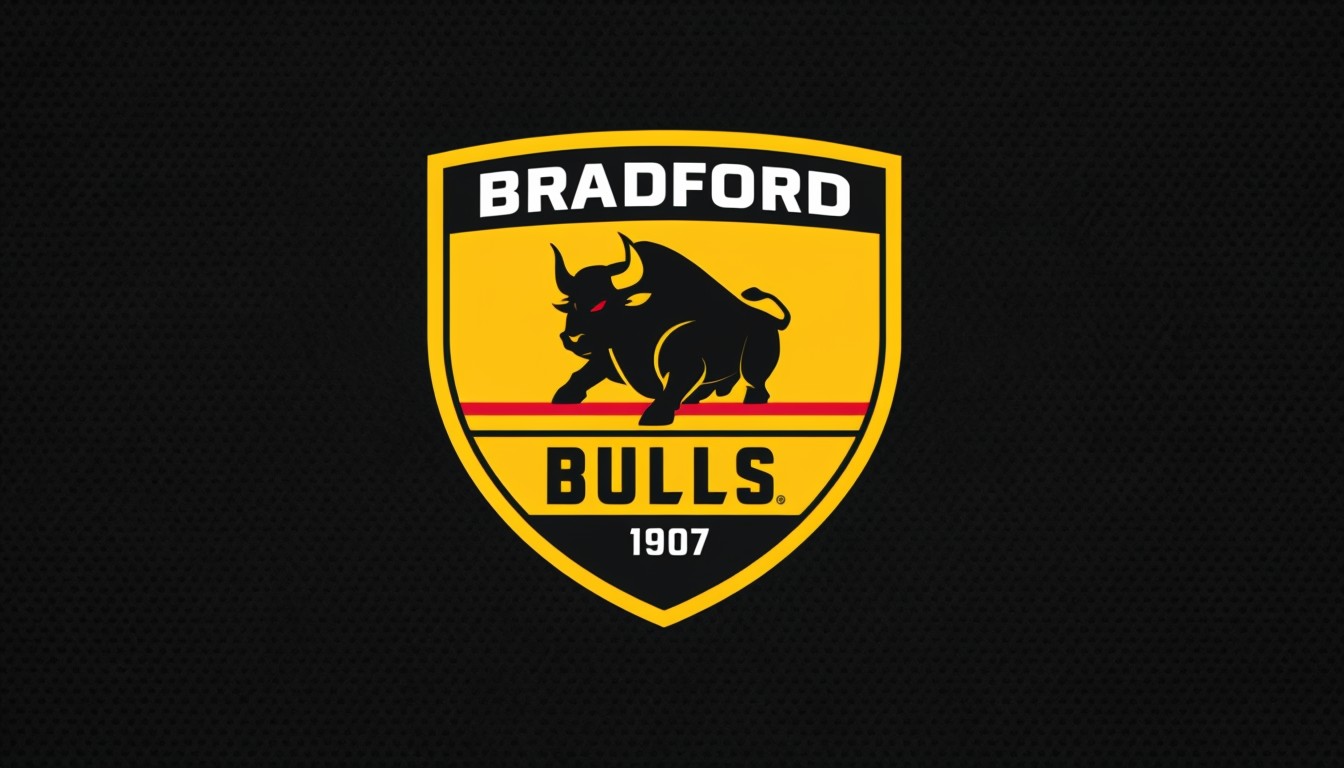 Shield Logo with Aggressive Bull on Black Background