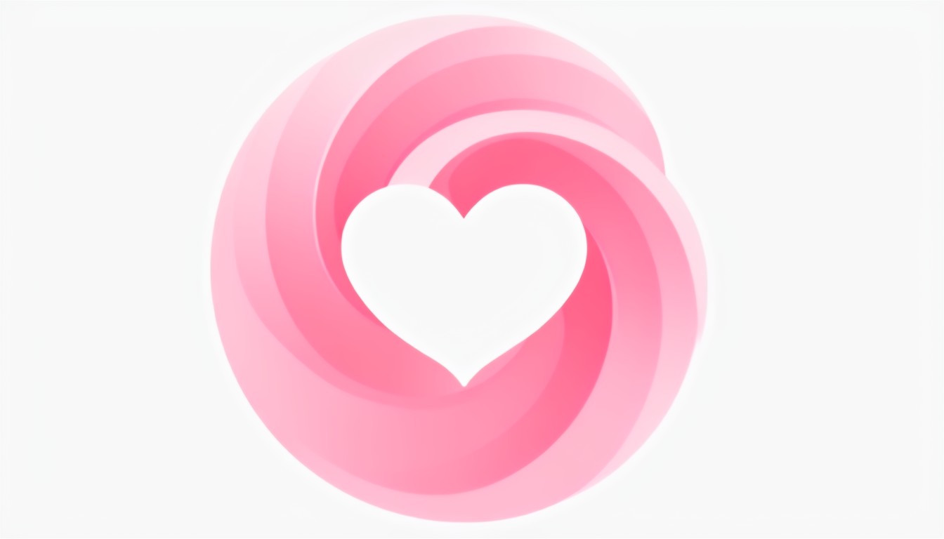 Minimal Pink Heart Swirl Logo Design