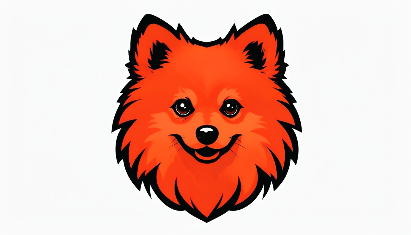 Orange Pomeranian Minimalist Logo Design