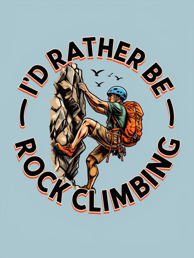 Vintage Rock Climber Adventure T-Shirt Illustration