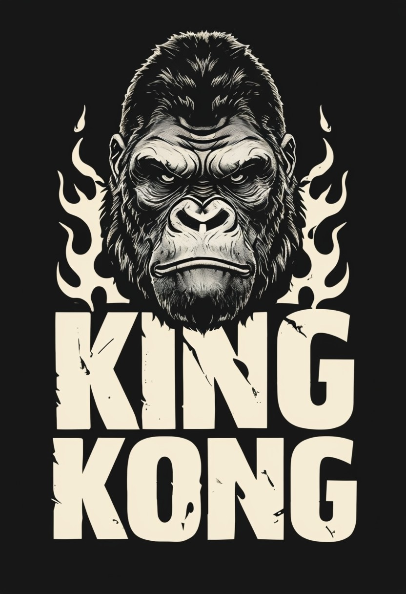 Vintage Fierce King Kong Graphic Design