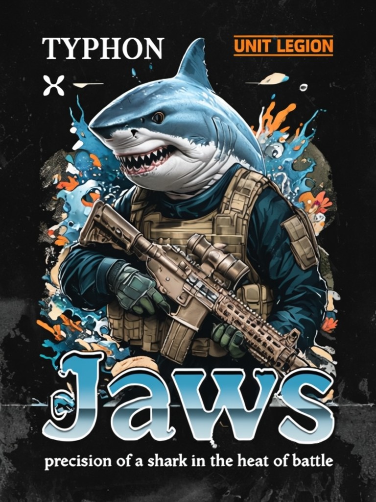 Shark-Headed Soldier Graphic Illustration