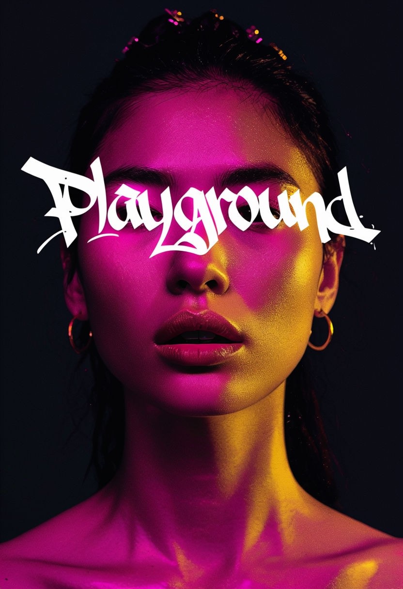 Dramatic Playground Promotional Poster with High Contrast Lighting