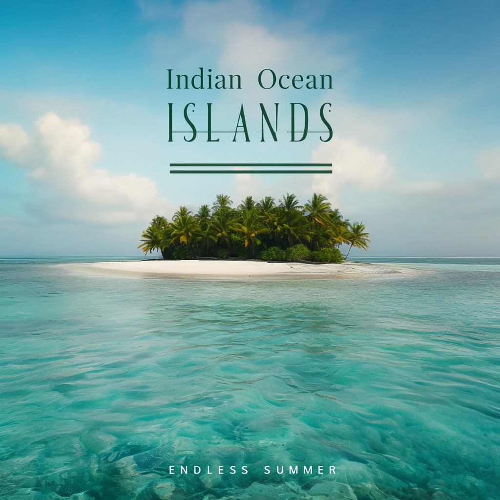 Serene Indian Ocean Island with Endless Summer Text