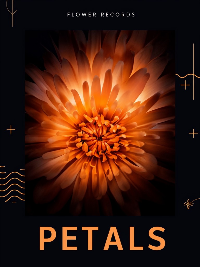 Minimalist Flower Petals Music Promo Design