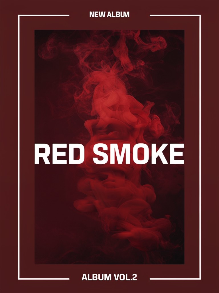 Red Smoke Modern Minimalist Album Poster Design